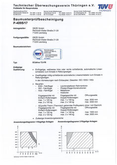 TÜV Baumusterprüfbescheinigung Nr .: P-4095/17 ECdrive T2-FR