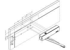 Tekening TS 4000 niet-scharnierzijde kopmontage montageplaat