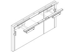 Desenho TS 5000 e variantes com calha deslizante R sem placa de montagem na montagem da folha da porta do lado da dobradiça