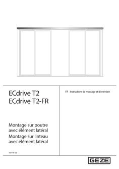 Montage sur poutre avec partie fixe, montage sur le linteau avec partie fixe ECdrives T2(-FR)