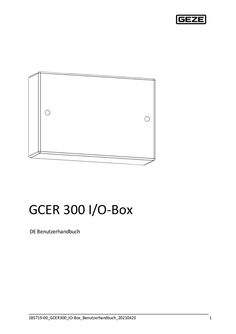 Benutzerhandbuch GCER 300 I/O Box