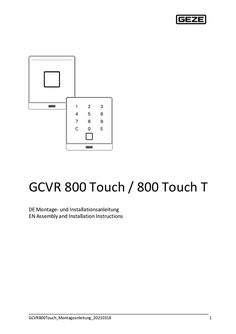 GCVR 800 Touch / GCVR 800 Touch T