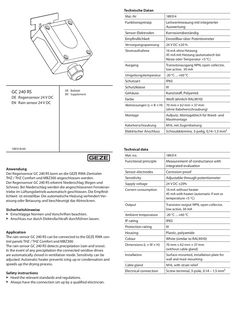 Beiblatt Regensensor GC 240 RS