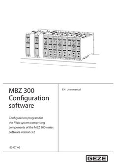 User manual MBZ 300 configuration software 3.2