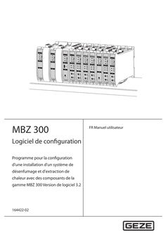 Manuel de lʼutilisateur Logiciels de configuration 3.2 MBZ 300