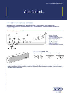 Guide de dépannage des ferme-portes