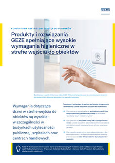 GEZE solutions for hygienic convenience and the highest standards in entrance areas