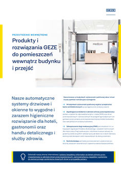Products & solutions by GEZE for interior areas and corridors