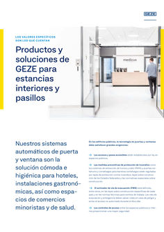 Products & solutions by GEZE for interior areas and corridors