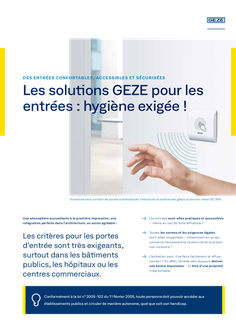 GEZE solutions for hygienic convenience and the highest standards in entrance areas