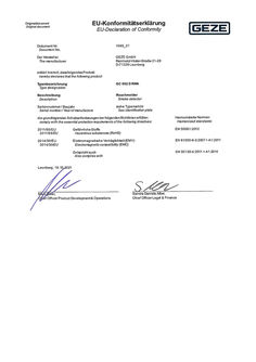 EU-Declaration of Conformity GC 002 D RWA - GC 162 RWA