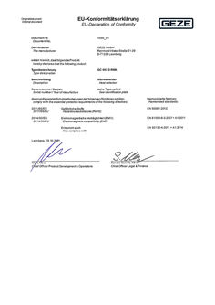 EU-Declaration of Comformity GC 003 D RWA - GC 163 RWA