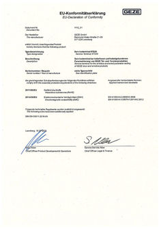 ST 220 service terminal EU declaration of conformity