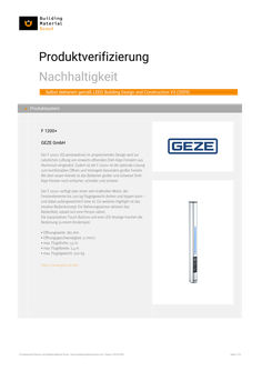 Produktdeklaration LEED v3 für F 1200+
