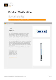 DGNB 2018 for F 1200+ product declaration