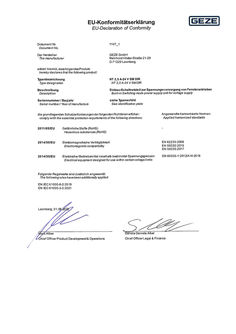 EU declaration of conformity power supply NT2.5 A-24 V SM DIR