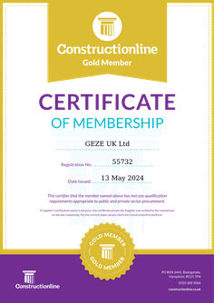 Constructionline Gold Member Certificate 2024