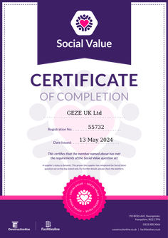 Social Value Certificate 2024