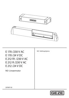 !Linearantrieb E 170/230 V AC, E 170/24 V DC, E 212 R 1/230 V AC, E 212 R/230 V AC, E 212/24 V DC!