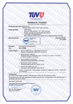 TÜV Zertifikat Revo.PRIME