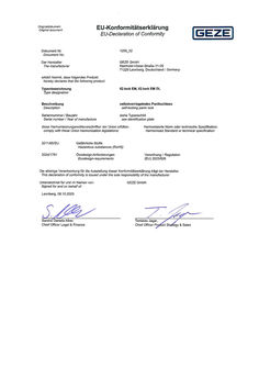 EU declaration of conformity IQ locks EM, EM DL