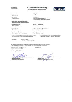 EU declaration of conformity IQ locks C, C DL