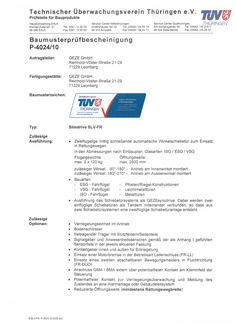 !P-4024/10 Slimdrive SLV-FR Baumuster-Prüfbescheinigung!