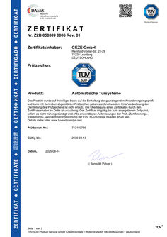 TÜV Zertifikat TSA 325 NT