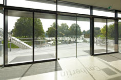 Automatic sliding doors Slimdrive SL-FR in the Coubertin in the Olympic Hall in Munich