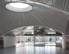 Automatic sliding door Slimdrive SL-FR at the Atocha railway station in Madrid