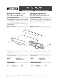 GC 302 rain cover