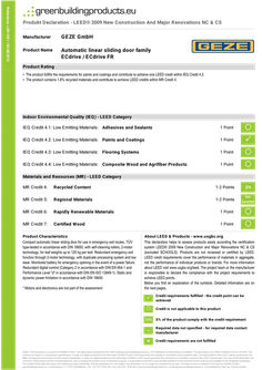 LEED ECdrive / ECdrive-FR product declaration