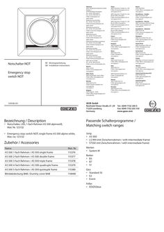 Notschalter LED 1-fach Rahmen AS 500