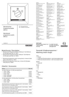 Mechanischer Programmschalter MPS
