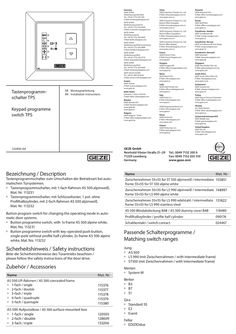 Keypad programme switch TPS DE/EN