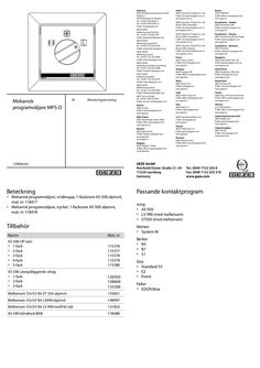 Mekanisk programomkopplare MPS-D