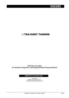 Additional wiring diagram TSA 160 NT TANDEM