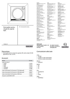 Instrucțiuni de montaj Întrerupător de urgență LED toc AS 500 simplu