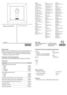Instrucțiuni de montaj Buton cu cheie SCT