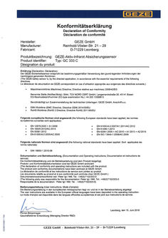 Déclaration de conformité GEZE GC 333 C
