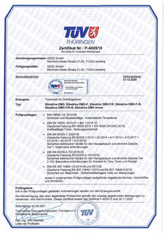 TÜV Zertifikat Slimdrive EMD