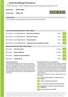 Product verification LEED Perlan 140
