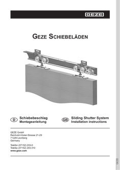 GEZE sliding shutters sliding fitting