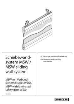 Schiebewandsystem MSW MSW mit VerbundSicherheitsglas (VSG)