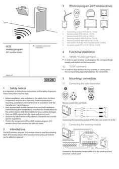 GEZE wireless programme window technology 24 V