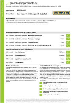 Product declaration LEED TS 5000
