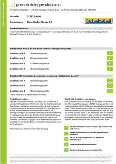 Produktdeklaration DGNB Boxer 3-6 Türschließer