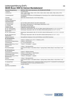 Izjava o svojstvima (DoP): GEZE Boxer ISM za malu udaljenost spojnica sustav zatvarača vrata