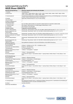 Declaración de prestaciones (DoP): GEZE Boxer ISM-EFS Sistema cierrapuertas