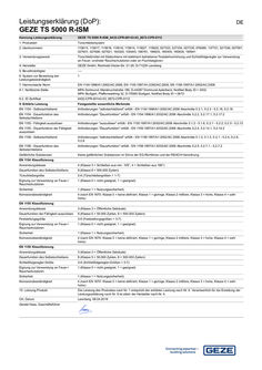 Declaration of performance TS 5000 R-ISM door closer system